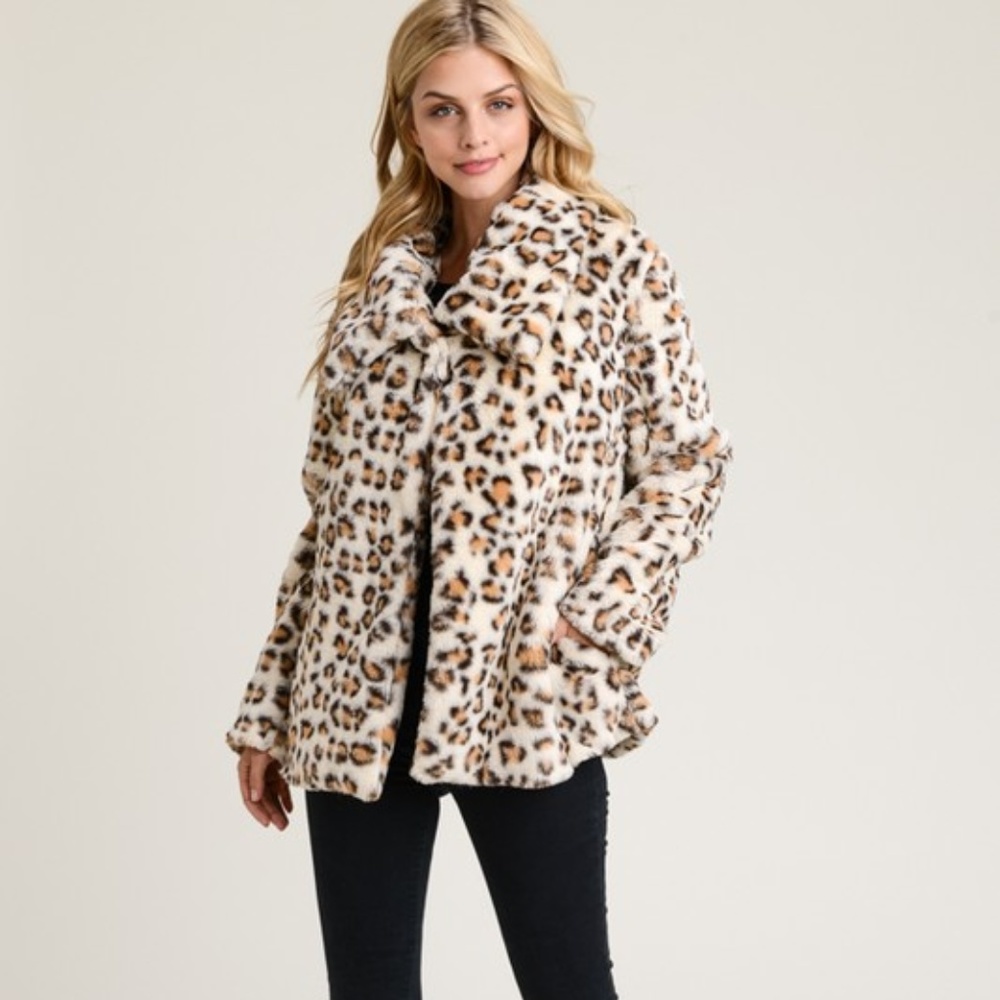 NWT 1 LEFT Oversized Leopard Coat Medium - Picture 8 of 8